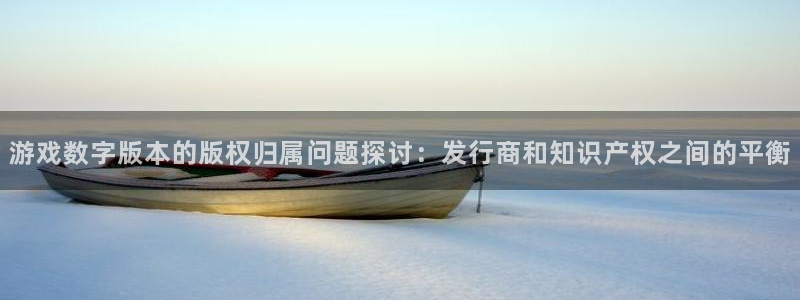 陕西pp电子子文化创意是干什么的：游戏数字版本的版权归属问题探讨：发行商和知识产权之间的平衡
